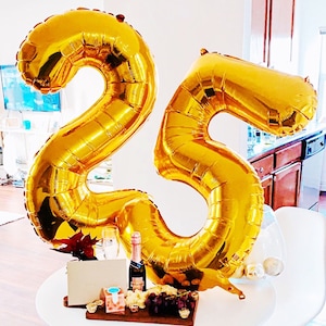 Giant 34&quot; Number Balloons | Birthday Party Decoration | Birthday Balloons | Large 34&quot; Foil Birthday Party Balloon | Number Party Balloons