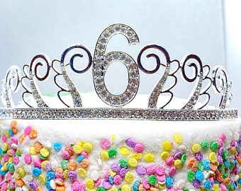 6th Birthday tiara, 6th Birthday Gift, 6th Birthday Party Tiara, 6 Birthday Crown, 6th Birthday Party Decoration, 6 Birthday girl gift!