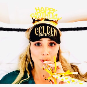 Golden Birthday Sleep Mask! Birthday Party Gift. Birthday Girl gift! Golden Birthday Gift. Golden Birthday Party Favor