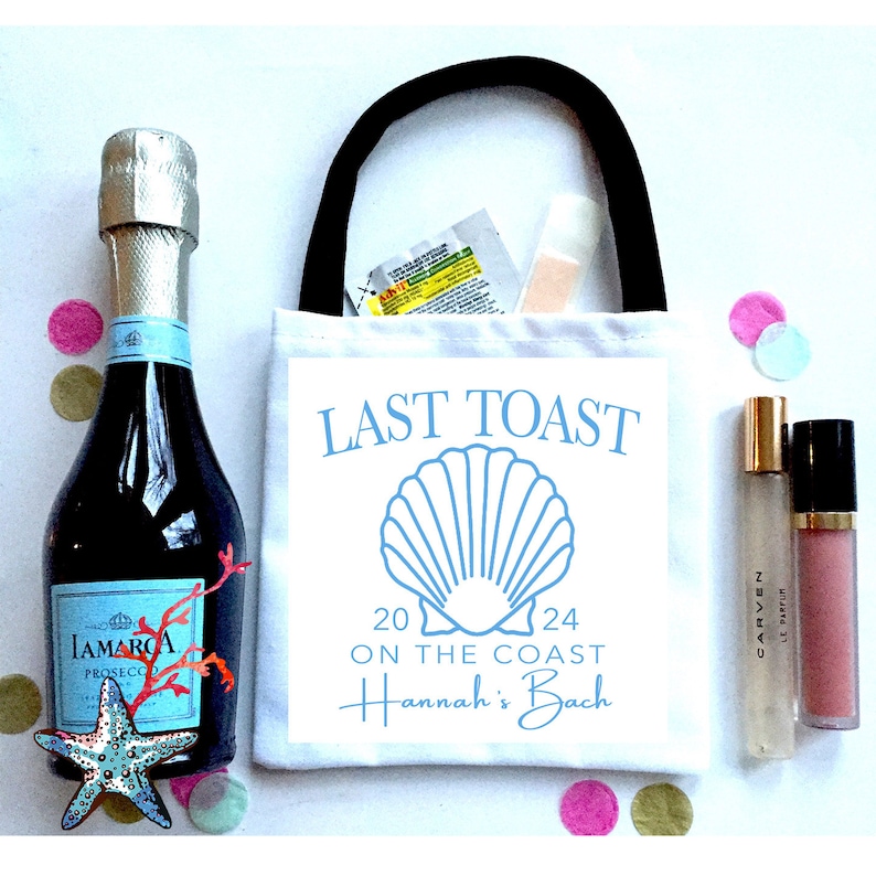 Coastal Bachelorette or Birthday. Last Toast on the Coast Coastal Bachelorette Party Gifts. Personalized Hamptons, Palm Beach Party Favors. image 6