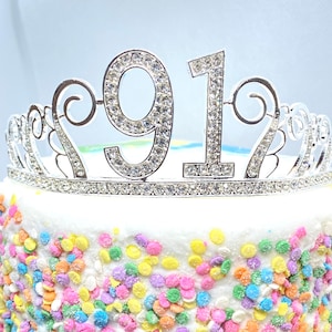 91st Birthday tiara, Birthday Headband, 91 Birthday Party Tiara, 91 Birthday Crown, 91 Birthday Party Decoration, 91st present!