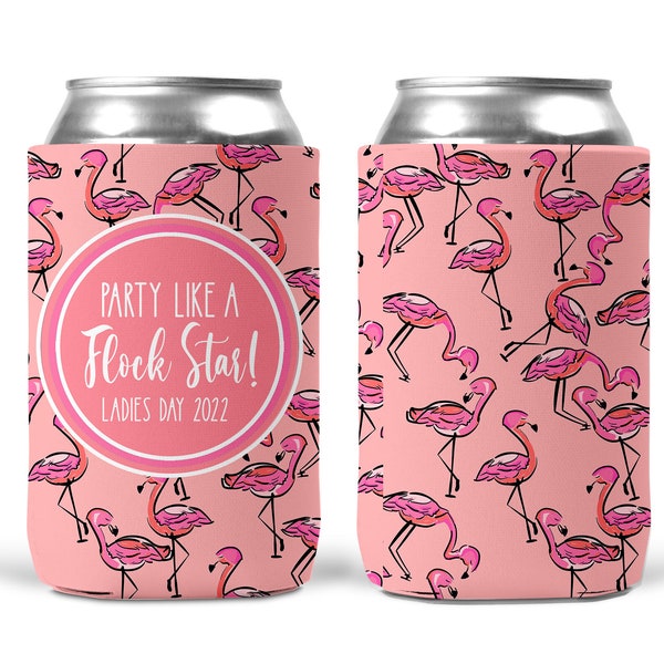 Pink Flamingo Huggers. Birthday or Girls Weekend Coolies. Monogram Bachelorette or Birthday Party Favors. Flamingle Party Favors!