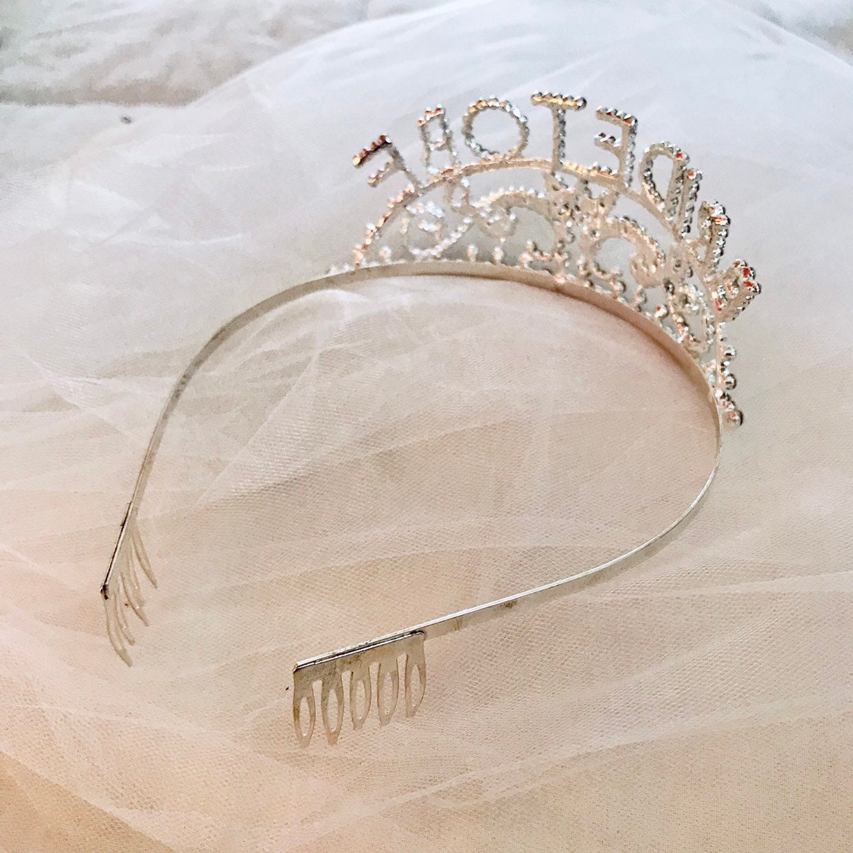 Braut-Tiara Mit Strass-Krone & Kamm – Silberne Stirnbinde Für Junggesellinnenabschied & Hochzeit