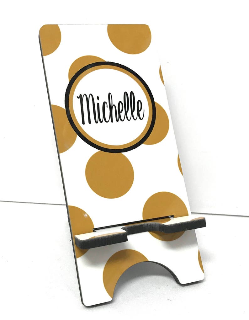 Polka Dot Cell Phone Stand. Name or Monogram Cell Phones Etsy