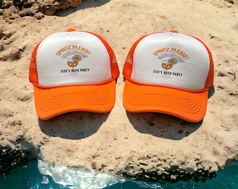 Spritz theme Hats | Aperol Spritz Bachelorette Trucker Hats | Spritz theme Hat | Italian Summer party favors \ Spritz party