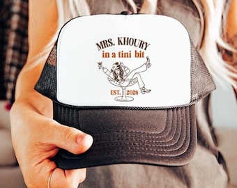 Cowgirl Trucker Hats | Custom bride in a tini bit Bachelorette Gifts | martini  birthday Hats |