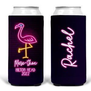 Flamingo Party Favors. Neon Beach Party Favors. Custom Flamingo Birthday or Bachelorette Party Favors. slim can flamingo Party Favors!