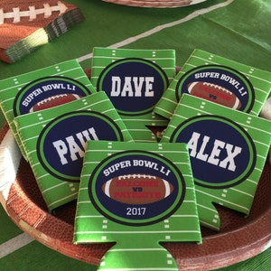 Football Party Favors. Superbowl Party Gifts. Custom Football Birthday Party Favors. Personalized Football Coolies!