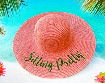 Beach Party Hat |Birthday Girl Hat |Birthday Favors | Birthday Beach Hat | Dirty 30/ 21 40 50 60/ Floppy Beach Hat/Birthday Gift/Glitter