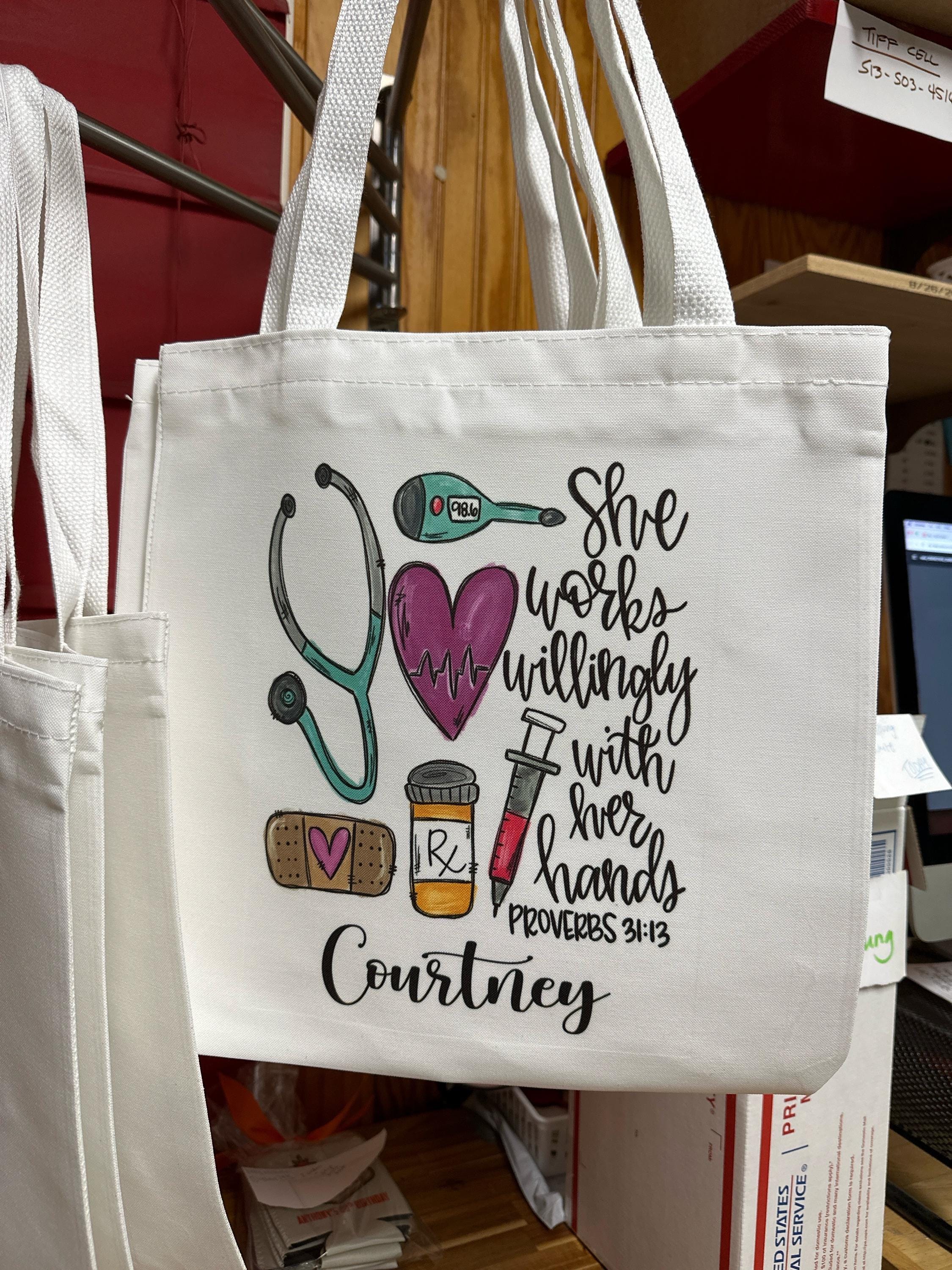 Veqzc Nurse Tote Bag – Reusable Canvas Grocery Bag, 15x13.3 Inches, Nurse-Themed Design For Women - View #10