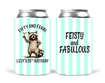 Forty and Feral Party Gifts. Personalized Raccoon Favors.