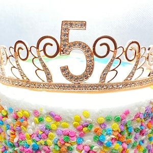 5th Birthday tiara, 5th Birthday Gift, 5th Birthday Party Tiara, 5 Birthday Crown, 5th Birthday Party Decoration, 5 year old girl gift Bild 1