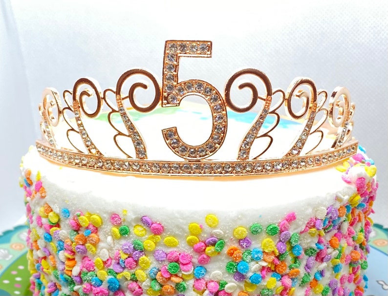 5th Birthday tiara, 5th Birthday Gift, 5th Birthday Party Tiara, 5 Birthday Crown, 5th Birthday Party Decoration, 5 year old girl gift Bild 1