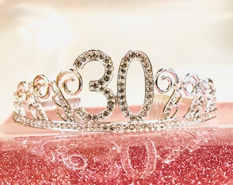 30th Birthday tiara, Birthday Headband, 30 Birthday Party Tiara, 30th Birthday Crown, 30th Birthday Party Decoration, 30 gift!