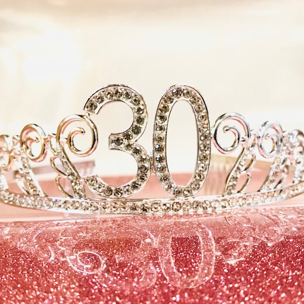 30th Birthday tiara, Birthday Headband, 30 Birthday Party Tiara, 30th Birthday Crown, 30th Birthday Party Decoration, 30 gift!