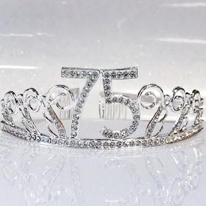 75th Birthday tiara, Birthday Headband, 75 Birthday Party Tiara, 75th Birthday Crown, 75th Birthday Party Decoration, 75 Birthday gift!