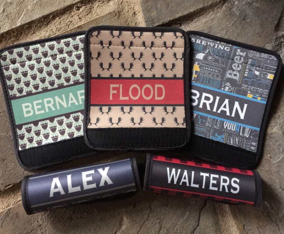 Guys Neoprene Luggage Finder. Personalized Suitcase Identifier. Groomsman Gifts Great Gift for a