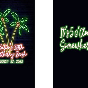 Neon Beach Theme Favors. Tropical Bachelorette or Birthday Favors. Personalized Beach Bachelorette. Neon Beach Birthday Slim Can Favors bild 3