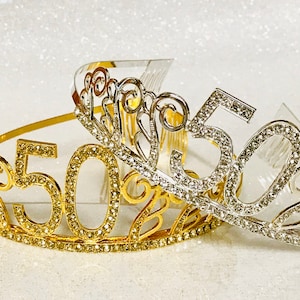50th Birthday tiara, Birthday Headband, 50 Birthday Party Tiara, 50 Birthday Crown, 50th Birthday Party Decoration, 50th gift!