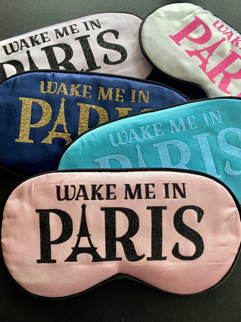 paris sleep mask, paris vacation gifts, paris party favors