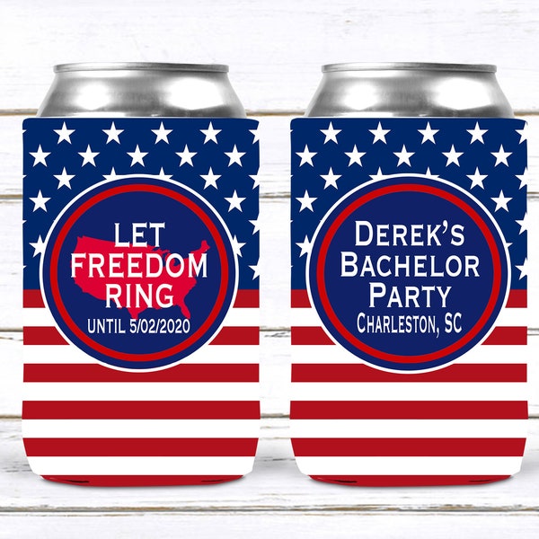 America Party Huggers. Red White and Blue Party. USA Birthday Favors. Bachelor Party Huggers.American themed party favors.Fourth of July!