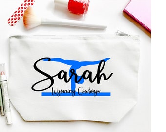 Gymnast Personalized bag. Custom Gymnastics bag. Personalized Gymnastics Make up Bag. Personalized Gymnastics Team Gift! Gymnast Gift.