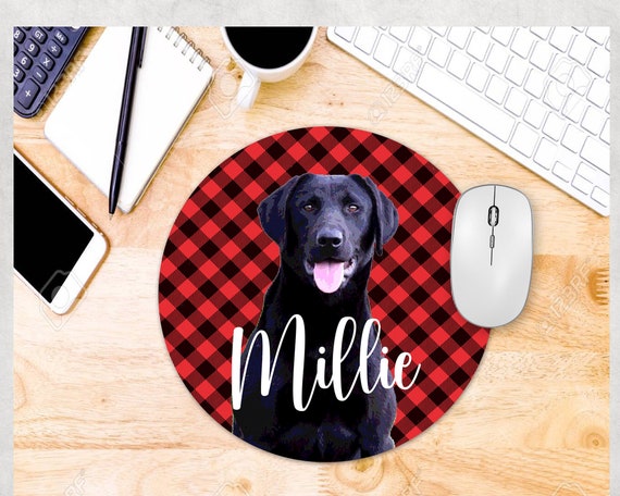RUNMIND Tappetino per mouse rotondo, simpatico cane Labrador