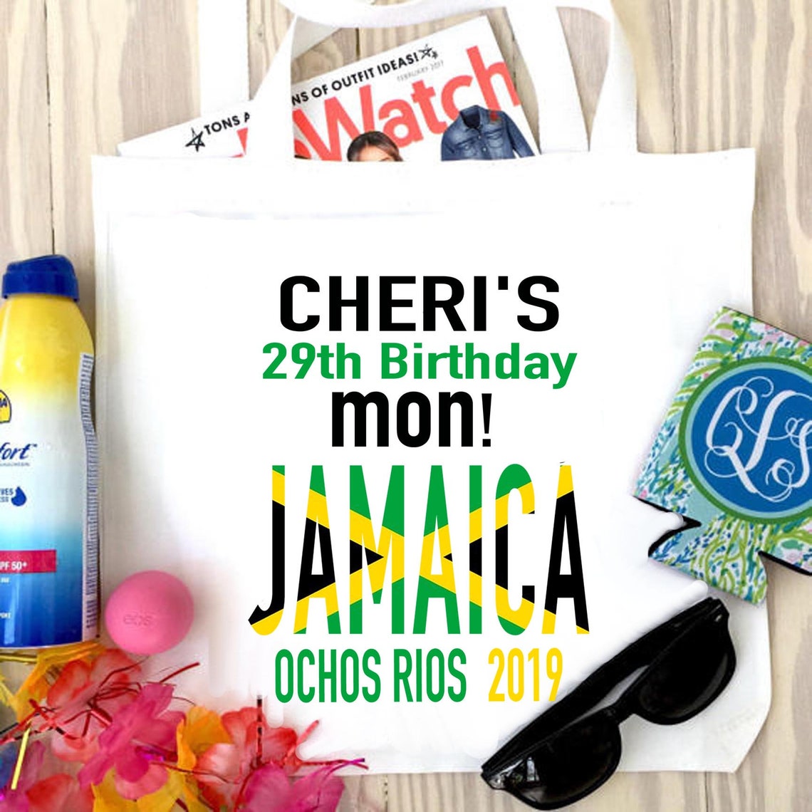 Jamaica Tote Bag. Beach Party Favors Jamaica Bachelorette or Etsy