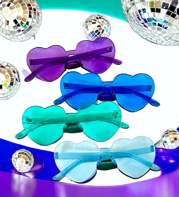 Heart Sunglasses! | Rimless Heart Glasses | Coastal Birthday  display picture 3