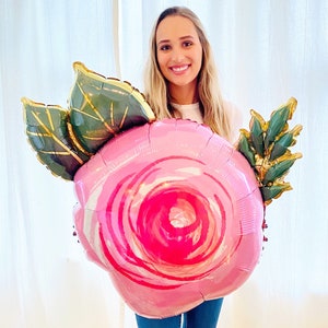 Large flower Balloon | Bachelorette Party Decoration | Bridal Shower Balloon | Large Foil floral Birthday Party Balloon