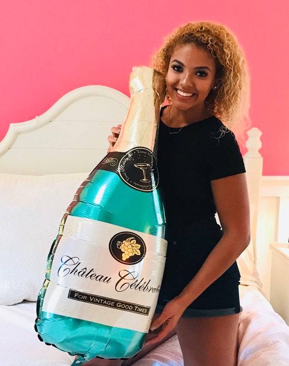 Champagne Balloon | Bachelorette Party Decoration | 21st Decor | 37" Large Balloon