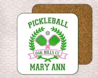 Pickleball Coasters. Pickleball Party Favors. Custom Pickle ball team gifts.