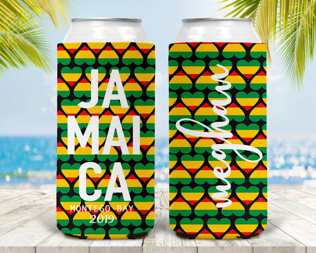 Jamaica Vacation Favors. Jamaican Slim Can. Jamaica Wedding Favors