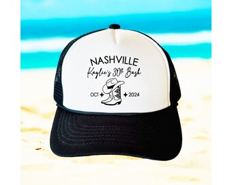 Cowgirl Party Hat | Custom Nashville Bachelorette Trucker Hats |  Austin party favors