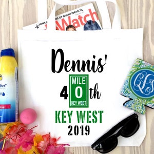 Key West Tote bag. Bachelorette or Birthday Weekend. Wedding Welcome Bag.
