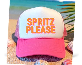 Spritz theme Hats | Custom Bachelorette Trucker Hats | Italian Summer party favors \