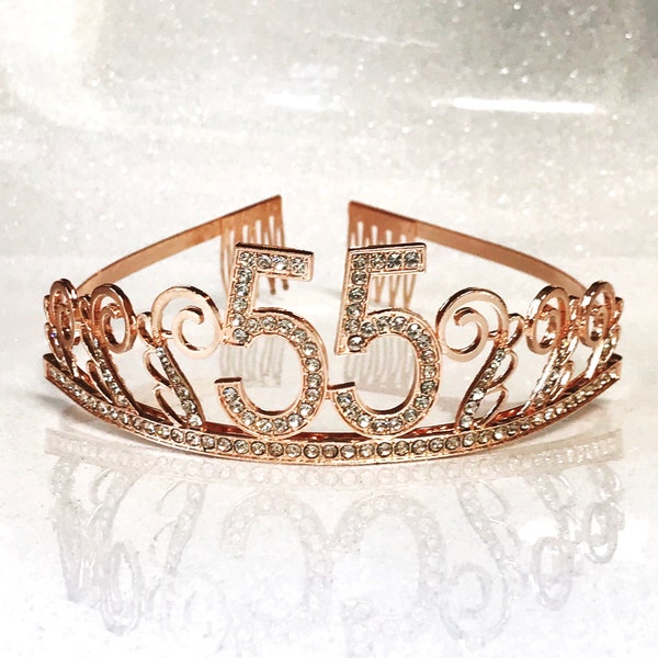 55th Birthday tiara, 55 Birthday Crown, Party Decoration, 55 birthday gift!