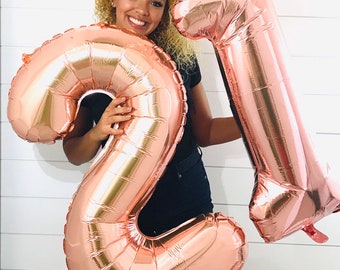 21 Birthday Balloon | Birthday Party Decoration | 21st Birthday Balloons | Large 34" Foil Birthday Party Balloon | Number Party Balloons