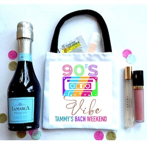 90s Theme Hangover bag. 90s theme Birthday favor bags. Custom 90s theme Favor Bag. 90's theme favor bags. 90s Bachelorette Party Favors.