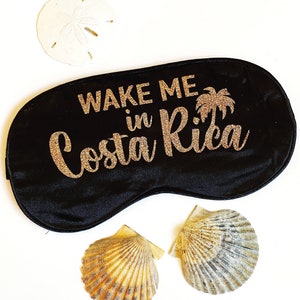 Costa Rica Sleep Mask! Costa Rica Bachelorette or Vacation FAVORS. Great for hangover bags! Costa Rica Wedding Favors. Costa Rica favors.