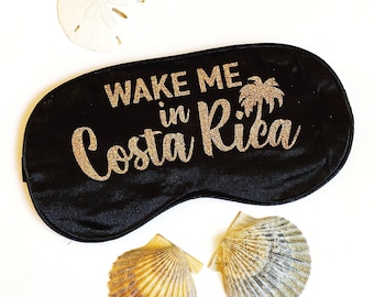 Costa Rica Sleep Mask! Bachelorette or Vacation FAVORS.  Wedding gifts