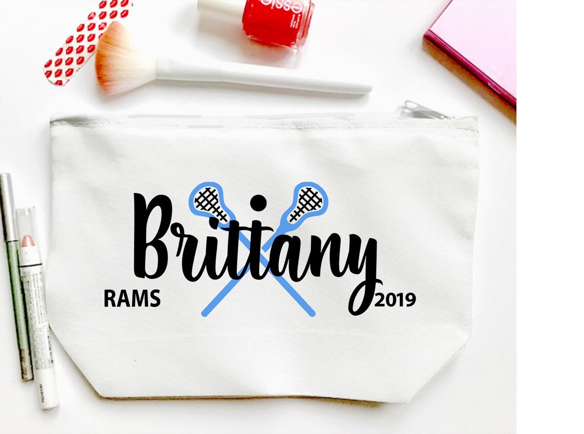 Lacrosse Personalized Make Up bag. Custom LAX bag. Etsy