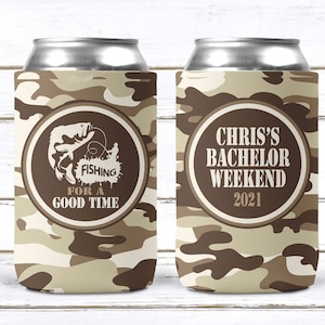Camo Fishing Party Drink Huggers. Fishing Party Drink Huggers! Fly Fishing Birthday Party Favors. Fishing Bachelor Party Favors!Camo