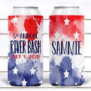 USA Party Huggers. Red White and Blue Party Favors! USA Bachelor Party Gifts. America Birthday Party Favors. Bachelorette Weekend Huggers.