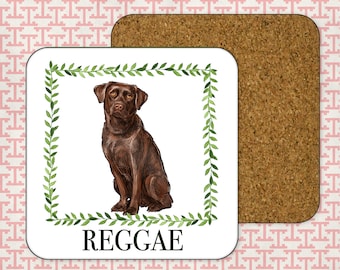 Chocolate Lab Gift. Personalized Labrador Retriever gifts! Chocolate Lab Mom gift! Chocolate Lab coasters!