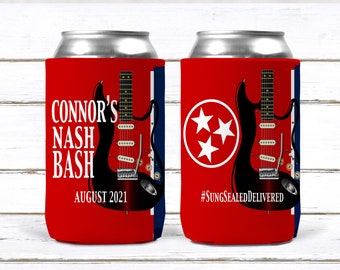 Nashville Beverage Huggers. Nashville Bachelor or Bachelorette Party Favors. Nashville Birthday or Vacation  favors. Nashville slim can too