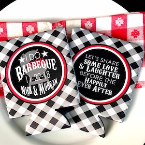 Gingham Party Huggers. BBQ Wedding Shower Favors. BBQ Party Favors. Engagement Party Favors. Personalized Barbeque Shower Favors!