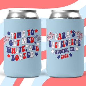 USA Party Huggers. Red White and Blue Party Favors! USA Bachelor Party Gifts. America Birthday Party Favors. Bachelorette Weekend Huggers.