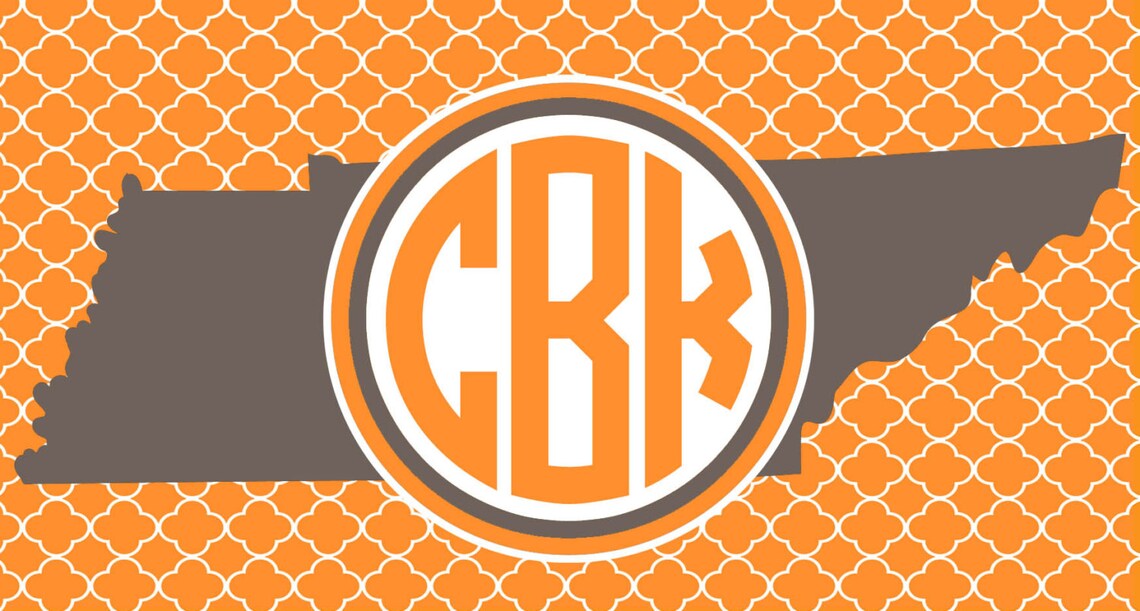 Tennessee State License Plate. Tennessee Monogrammed Car Tag. | Etsy