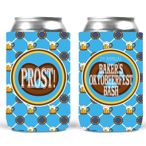 Octoberfest Party Favors. Personalized OctoBeerfest Party. Custom Oktoberfest Party Favors. October Wedding Shower Coolies!